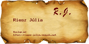 Riesz Júlia névjegykártya